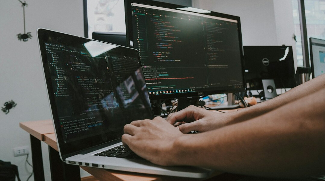 person studying programming