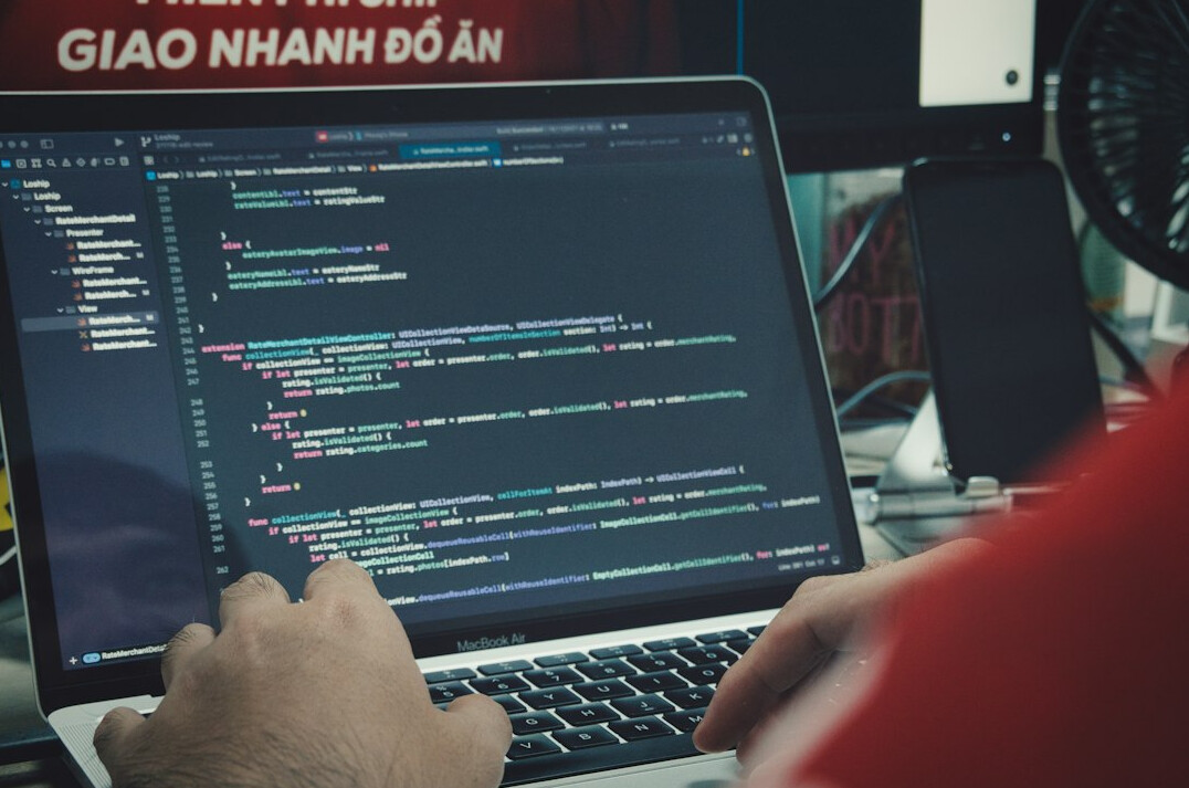 person studying programming
