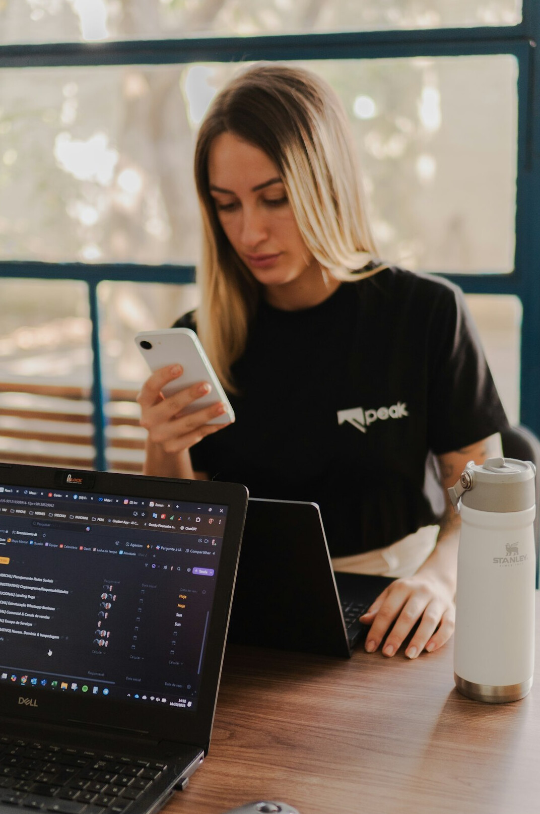 woman coding on laptop